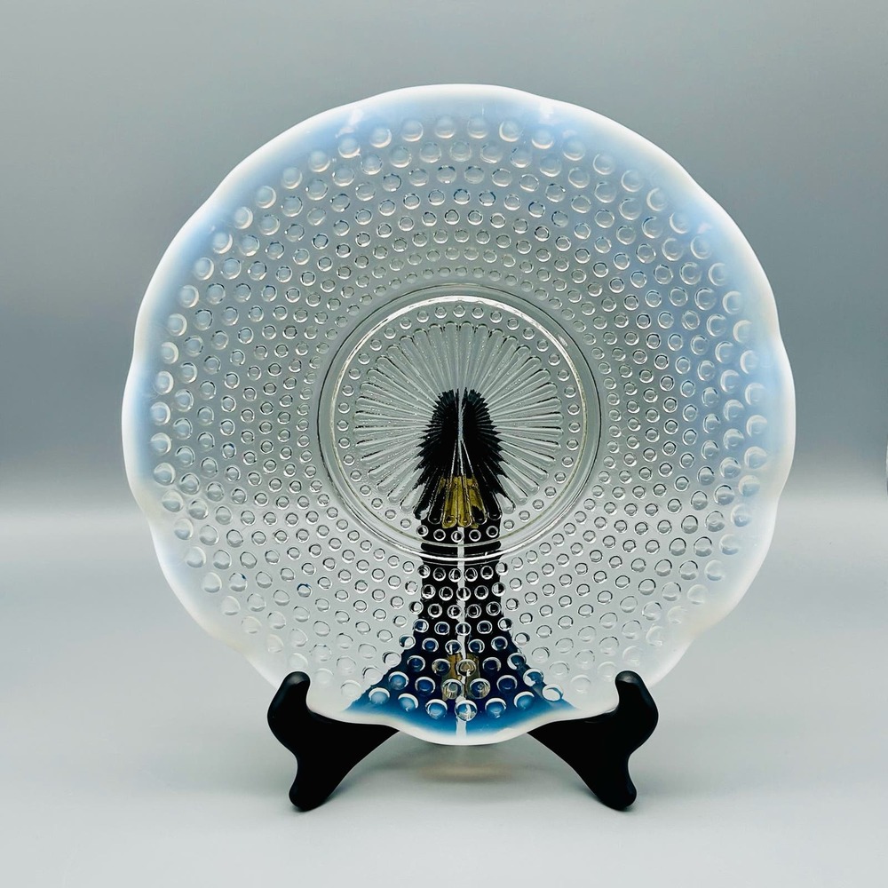 Anchor Hocking Moonstone Clear Opalescent Sandwich Plate 10”